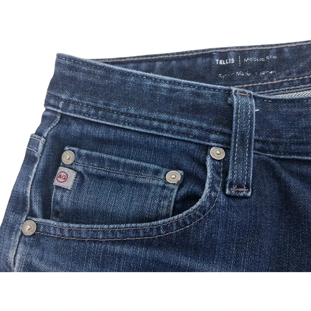 AG Adriano Goldschmied Jeans Mens 31x33 Blue Denim Straight Leg Stretch Pants